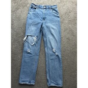 Abercrombie & Fitch Womens The 90s Straight Ultra High Rise‎ Jeans Light Blue 27
